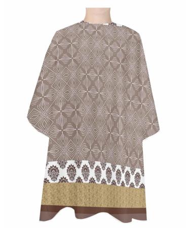 Brown Geometric Barber Cape - Salon Hair Cutting Cape for Women Men Kids Adults Native American Indian Mandala Flower Haircut Cape with Adjustable Elastic Neckline Hairdressing Stylist Accessories 1 piece 55x63 Inch Multi
