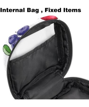 MUOOUM Strawberry Blueberry Pattern Sanitary Napkin Storage Bag - Portable Menstrual Cup Pouch for Females - Multi-colored 1 - Buy Online on GoSupps.com