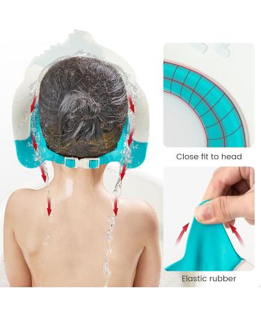 Funupup Adjustable Dinosaur Shower Hood for Kids | Baby Hair Wash Shield Visor for Eyes & Ears - Blue - Buy Online on GoSupps.com