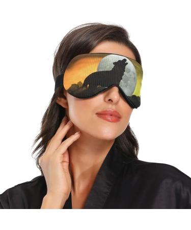 Unisex Howling Wolf Full Moon Sleep Eye Mask - Comfortable Night Shade Cover - Buy Online on GoSupps.com