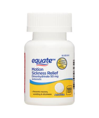 RENEGADE DIMENSIONS Packaged for Equate Motion Sickness 50mg 100 Tablets 1 Bottle