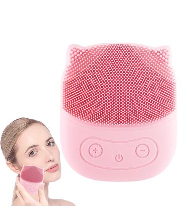 Fukamou Face Scrubber | Penguin Shape Vibrating Face Scrubber | Skin Care Face Brushes for Women and Men Waterproof Electric Face Brush for Deep Cleaning Skin Pink