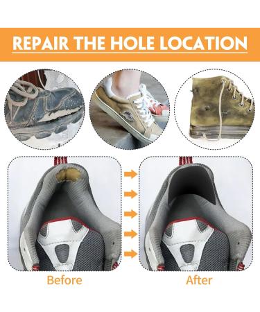 4 Pairs Self-Adhesive Shoe Heel Repair Kit for Kids - Black Patch Inserts for Sneakers - Big & Small Pieces Included - Buy Online on GoSupps.com