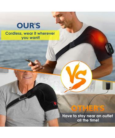 AFDEAL Cordless Heated Shoulder Brace with Vibration and 3 Temperature Settings - Black - Buy Online on GoSupps.com