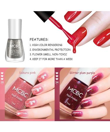 EONFAVE Glitter Nail Polish Sets - 6 Colours Pearlescent Glitter Nail Varnish Set - Shinny Peel Off Nail Polish Gifts for Women Nail Art DIY Home - No Need Cured Glitter Pearl Set - Buy Online on GoSupps.com