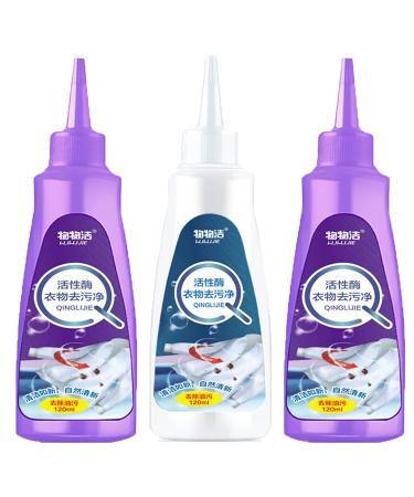 Active Enzyme Clothing Stain Remover Garment Stubborn Stain Cleaner Oil Remover Active Enzyme Laundry Stain Remover Clothing Quick Laundry Dry Cleaner (3pcs-b)