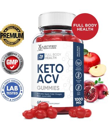 Full Body Health Keto ACV Gummies 1000MG with Pomegranate Juice, Beet Root & B12 - 60 Gummys - Buy Online on GoSupps.com