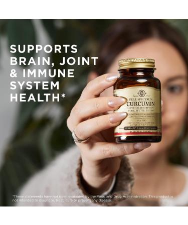 Solgar Full Spectrum Curcumin 60 LiCaps - Superior Absorption for Brain, Joint & Immune Health - Non-GMO Vegan Gluten Free - 60 Servings - Buy Online on GoSupps.com