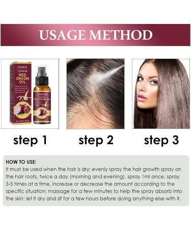 Onion Hair Thickening Spray - 30ml Onion Oil Hair Anti Loss Spray | Red Onion Hair Oil For Hair Regrowth Strengthening Hair Roots And Follicles | Pure Onion Oil Spray For Hair Thickening - Buy Online on GoSupps.com