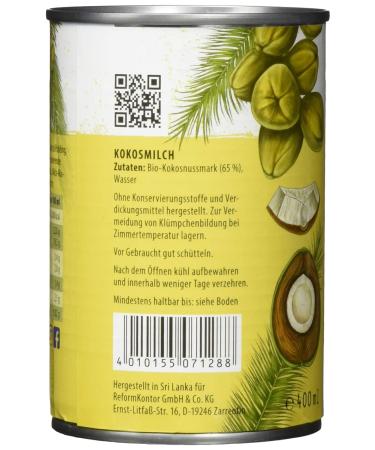 Organic Coconut Milk - Pack of 6 (6 x 400g) | Health Food Store | International Shipping - Buy Online on GoSupps.com