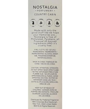 Nostalgia COUNTRY CABIN Eau de Parfum Spray for Men/Unisex 0.27 Fl Oz Oud Wood Cinnamon Vetiver - Buy Online on GoSupps.com