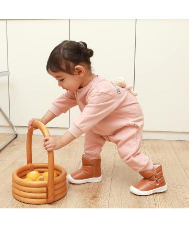LACOFIA Toddler Winter Snow Boots | Anti-Slip Rubber Sole | Waterproof & Warm | Size 6 UK Child | Brown - Buy Online on GoSupps.com