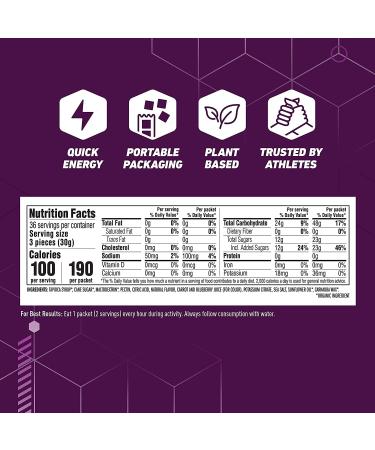 CLIF BLOKS Energy Chews - Mountain Berry - Non-GMO Plant-Based Fast Fuel for Cycling & Running (2.1oz Packet 3 Count - Buy Online on GoSupps.com