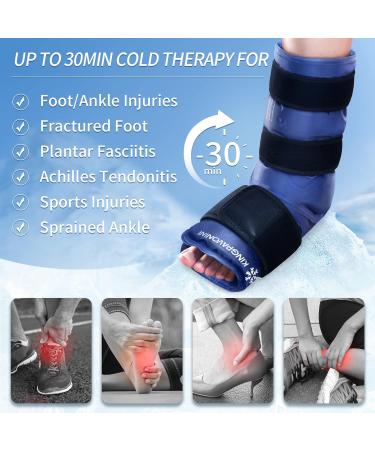 XL Full Coverage Ankle and Foot Ice Pack Wrap - Reusable Gel Packs for Plantar Fasciitis and Sprained Ankles - Blue 1.0 - Buy Online on GoSupps.com