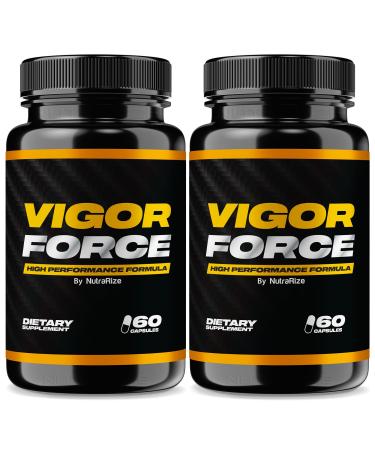 NutraRize (Pack of 2 Vigor Force for Men High Performance Male Capsules All Natural Dietary Supplement for Overall Health and Wellness Official Pills 50 Review (120 Capsules)