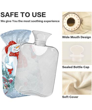 Mnsruu Hot Water Bottle with Soft Cover - Snowman Design | Perfect 2L Christmas Gift for Women & Kids - Buy Online on GoSupps.com