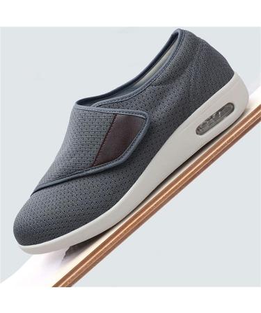 Orthopedic Diabetic Slippers for Men and Women - Wide Width, Adjustable, Easy Switch - Ideal for Diabetes, Edema, Swollen Feet, Elderly - Post Surgery Support (Black/Grey, Size 11) - Buy Online on GoSupps.com