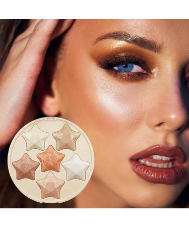Highlighter Contour Palette - Pentagram Smudge Proof Highlighter Palette | Enhance Facial Features Long Lasting Makeup for Dating Travel Home Work Novent - Buy Online on GoSupps.com