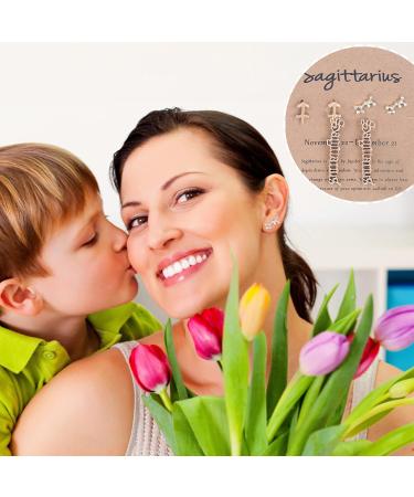 12 Constellation Letter Constellation Old-English Three Gift Birthday Zodiacs Of Exquisite Layer Zodiacs Jewelry Earings Sign Horoscopes Pairs Earrings 80s Earrings I One Size - Buy Online on GoSupps.com