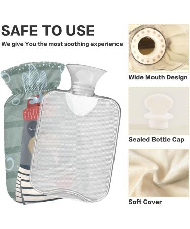 Hot Water Bottle with Cover 2L - BPA Free Walrus Design for Pain Relief & Cramps | International Shipping - Buy Online on GoSupps.com