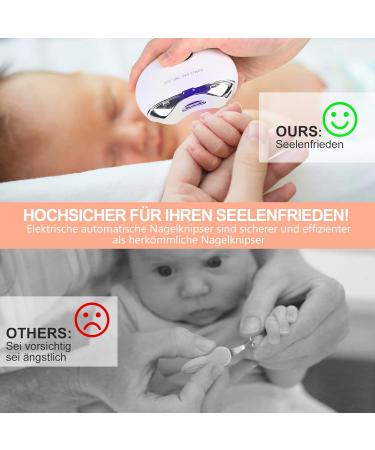 Automatic Electric Nail Clipper with 3-Speeds Levels and Nail Clip Storage LCD Digital Display USB Rechargeable Safety Electric Nail Trimmer Suitable for Babies Children White - Buy Online on GoSupps.com