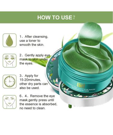 BUYIFAN Green Tea Extract Under Eye Mask - 60 Pcs for Puffy Eyes & Dark Circles | Anti-Wrinkle Gel Pads - Buy Online on GoSupps.com