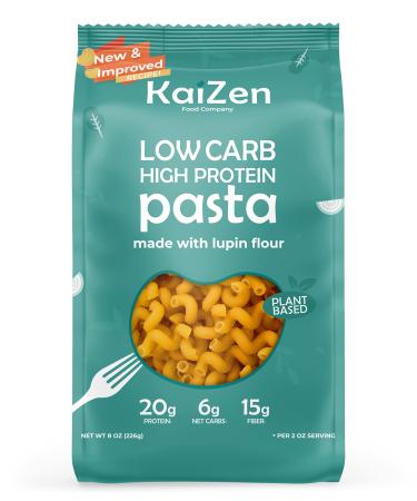 Kaizen Low Carb Pasta - High Protein, Keto Friendly, Plant Based, Made with High Fiber Lupin Flour - 8 ounces (Pack of 3)