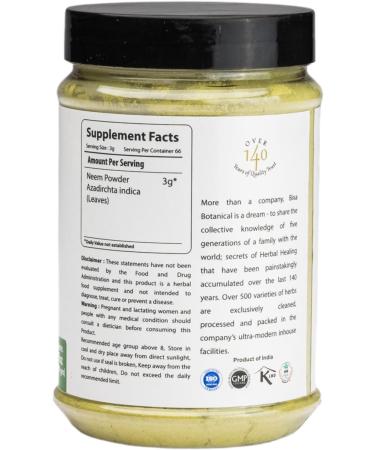 Neem Leaf Powder - Herbal Blood Purifier & Anti-Septic Supplement | Reduces Blood Sugar & Allergies | 200g / 7 Oz - Buy Online on GoSupps.com