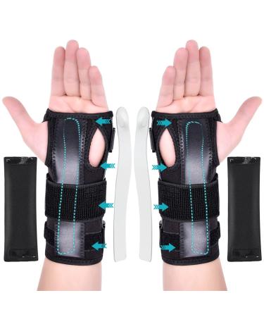 Apasiri Wrist Brace(2 PCS) Wrist Splint Fits Right/Left Hand for Carpal Tunnel Arthritis Tendonitis Sprain Breathable Wrist Support with Aluminum Bar and Soft Padding for Men and Women - L L 2 PCS