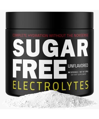 Sugar Free Electrolytes Rapid Hydration Powder Zero Calorie Essential Raw Electrolytes Blend Keto Friendly with No Sugar Raw Electrolyte Powder (Unflavored)