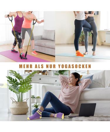 Buy NewoFview 5 Pairs Anti-Slip Yoga & Pilates Socks for Women - Non-Slip Workout Socks EU 35-39 - Colorful Sports Socks for Home & Dance - Buy Online on GoSupps.com