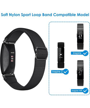Fintie Elastic Bands Compatible with Fitbit Inspire 2 / Inspire HR/Inspire  Adjustable Stretchy Nylon Loop Band Breathable Replacement Strap Accessory Wristband  Black - Buy Online on GoSupps.com