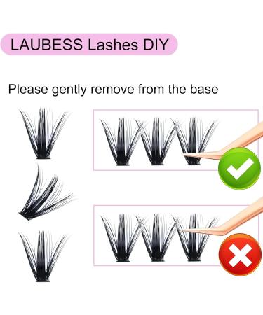 LAUBESS Individual Eyelash Clusters 300 Pcs | False Lashes Extension Kit | 50D-0.07C Mix 8-15mm - Buy Online on GoSupps.com