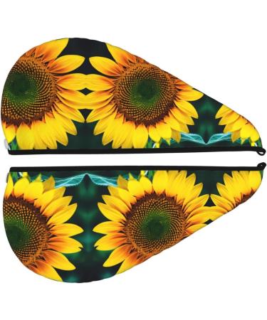 Sunflower Pattern Coral Velvet Dry Hair Cap Ideal for Home Travel Pool Parties & More | Fast International Shipping - Buy Online on GoSupps.com