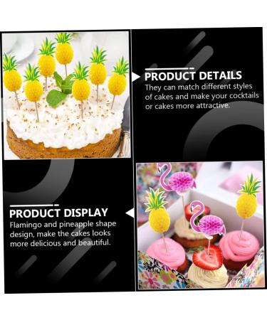 OFFSCH 19pcs Baking Decoration Insert Cake Topper Toppers Para Comida Cake Decor Topper Flamingo Cake Insert Decoration Fruit Cake Cupcake Three-dimensional Paper 3d Decorative Sign - Buy Online on GoSupps.com