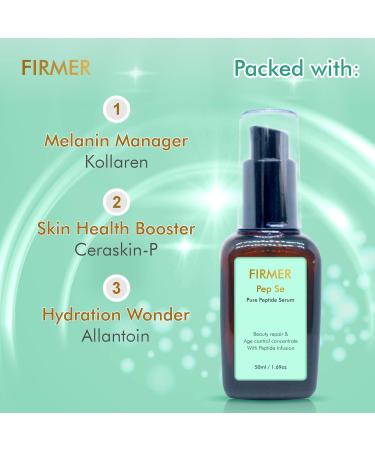 Firmer Pure Peptide Serum - Boost Collagen & Elastin Reduce Fine Lines & Wrinkles Hydrating Facial & Neck Serum for Men & Women - 50 ML - Buy Online on GoSupps.com