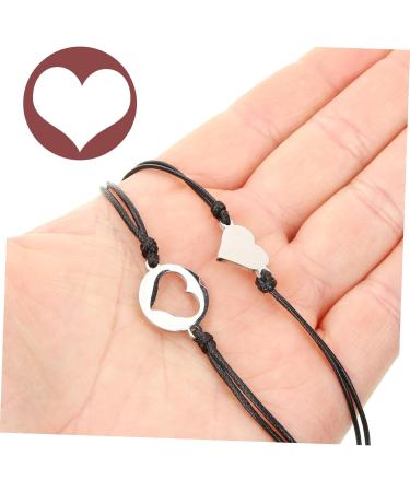 COHEALI Women Bracelet 1 Pair Cutout Heart Bracelet Woven Bracelets Rope Bracelet for Women Miss Jewelry Heart-shaped - Buy Online on GoSupps.com