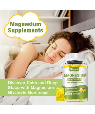 2 Pack Magnesium Glycinate Gummies 600mg Relaxation & Zzz Support Magnesium Potassium Supplement for Adults and Kids Sugar-Free Vitamin C B6 B12 D3 and CoQ10 Pineapple Flavor 120 Count Pineapple 60 Count (Pack of 2) - Buy Online on GoSupps.com