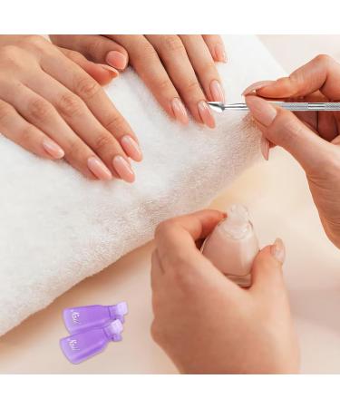 20 PCS Nail Polish Remover Clips Kit - Plastic Gel Polish Remover with Double Ended Metal Cuticle Pusher - Efficient Nail Polish Removal Tool in Purple - Buy Online on GoSupps.com