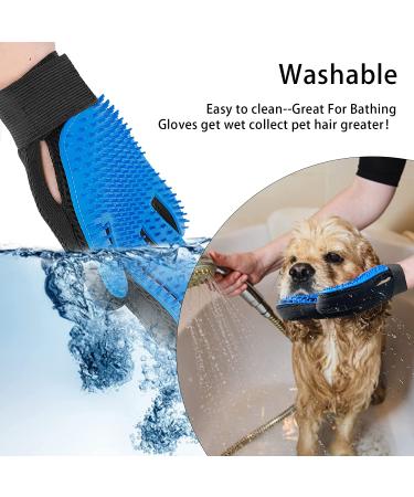 SSRIVER Pet Grooming Glove - Gentle Deshedding Brush for Dogs, Cats, Horses - Efficient Hair Remover Mitt - Massage Gloves - Blue - One Size Fits All - Buy Online on GoSupps.com