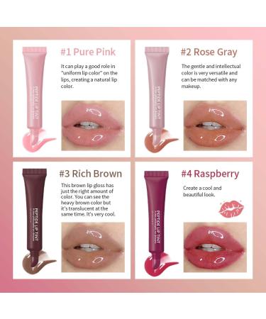 Peptide Tinted Lip Balm Peptide Lip Tint 4pcs Long Lasting Glossy Lip Gloss Sheer Color and Hydrating Finish Lightens Lip Lines Anti-Drying And Tender Lipstick Valentine's Day Lipstick Set - Buy Online on GoSupps.com