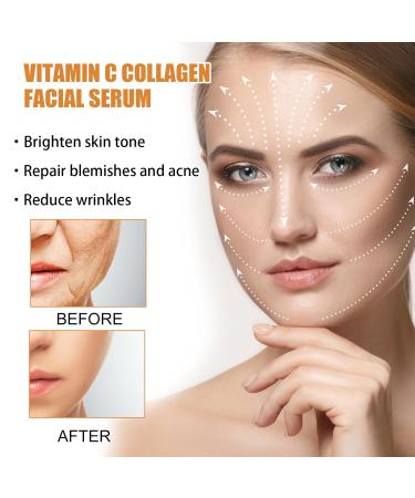 Collagen & Vitamin C Serum for Face Anti-Aging Formula to Reduce Wrinkles and Improve Skin Elasticity Hydrating Blend with Glycerin for a Plumper Look 1.69 FL.OZ - Buy Online on GoSupps.com