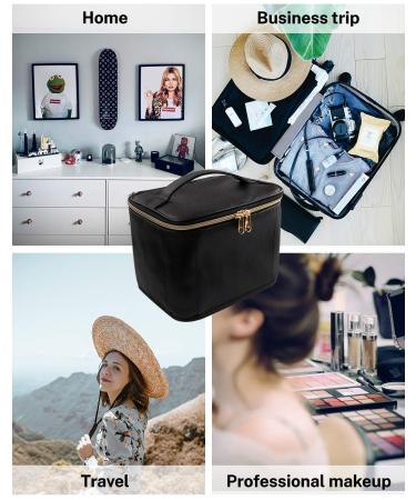 OCHEAL Travel Makeup Bag Organizer for Women - Black Toiletry Bag with Large Capacity for Skincare and Cosmetics - Buy Online on GoSupps.com