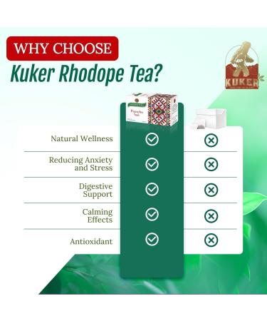 KUKER Rhodope Herbal Tea - Bulgarian Tea Rhodopean Blend - Wild Thyme Tea Rosehip Apple & Yarrow Herbs Fruit & Leaves of Mountain Tea Bulgarian Herbal Tea - 20 Mountain Tea Bags 30g - Buy Online on GoSupps.com