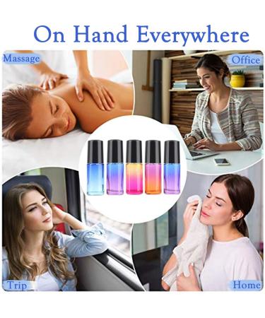 15Pcs 5Ml Essential Oil Roll on Bottles - JamHooDirect Refillable Rainbow Glass Roller Bottles with Stainless Steel Roller Balls & Black Caps & Bottle Opener Perfect for Aromatherapy Fragrance - Buy Online on GoSupps.com