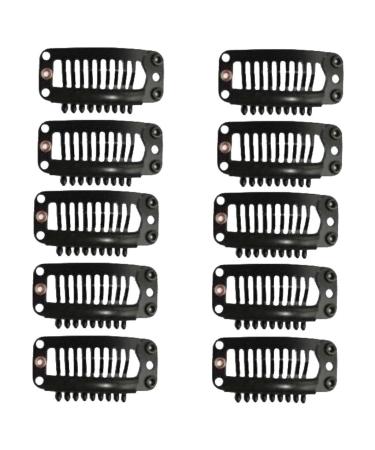 10pcs Black Weft Clips for Hair Extensions - Durable Wig Clips for Secure Style | International Shipping Available - Buy Online on GoSupps.com