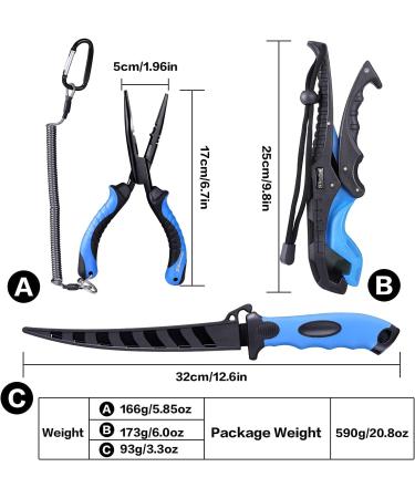 Sougayilang Fishing Pliers Set - 4pcs Steel Tools Combo with Floating Lip Grip, Fillet Knife, Multi-Function Gear in Gift Box - Buy Online on GoSupps.com