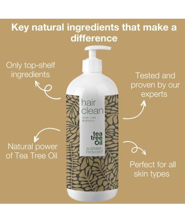 Anti-Dandruff Shampoo with Tea Tree Oil 1000 ml | 100% Vegan Scalp Care for Dry Itchy Scalp Psoriasis & Neurodermatitis | 1 Pack - Buy Online on GoSupps.com
