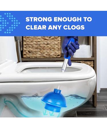Wonder Plunger - Drip-Free Collapsible Toilet Plunger with Holder in Bubbly Blue | Bathroom Accessories - Buy Online on GoSupps.com