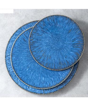 Dessert Dishes Ceramic Plates Nordic Blue Ceramic Dinner Plate Restaurant Pasta Steak Plates Home Fruit Salad Bowl Cake Dessert Plates Kitchen Utensils Salad Plates(A 9.5inch) (C 7.5inch One Size) - Buy Online on GoSupps.com